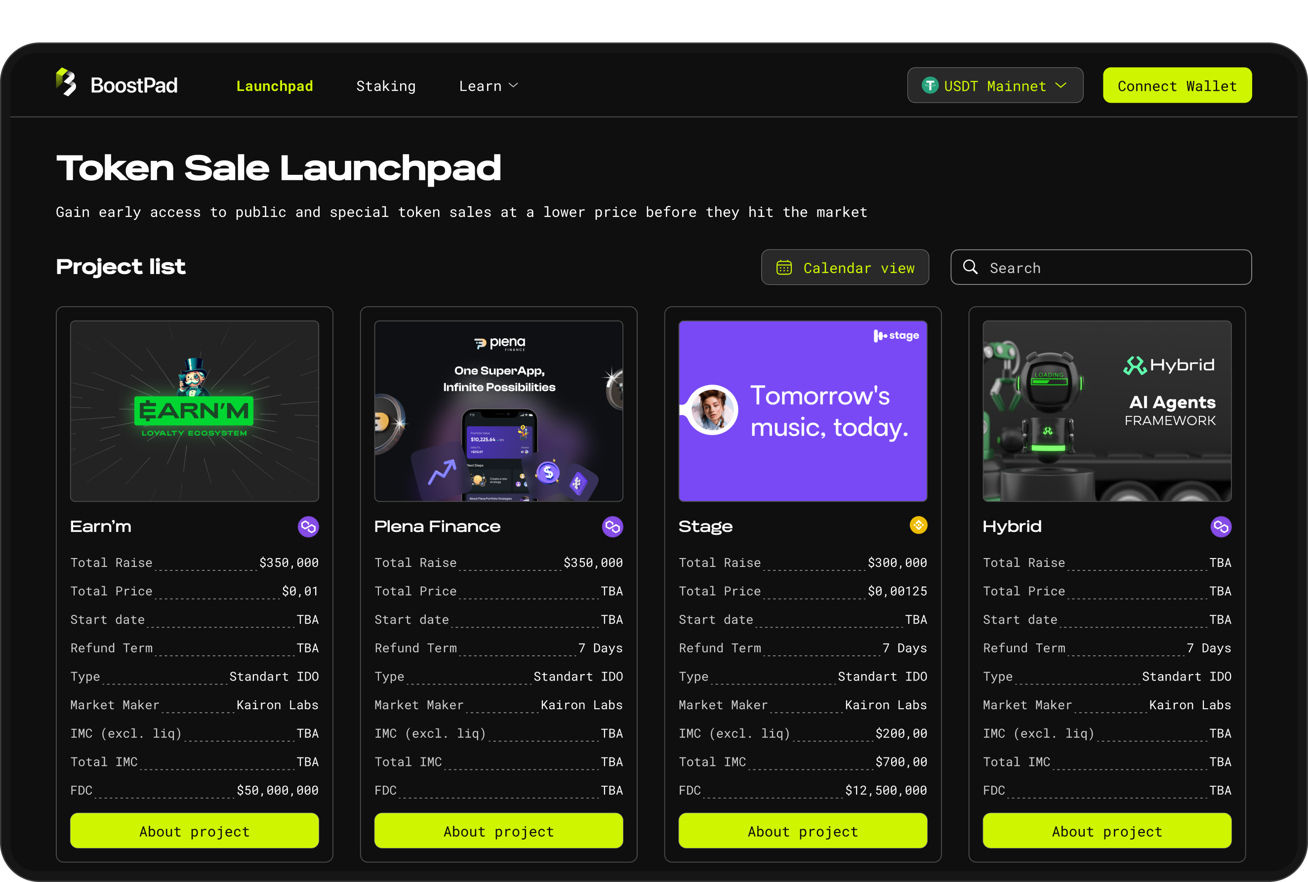Таймлайн с этапами покупки токенов и статусами пользователей