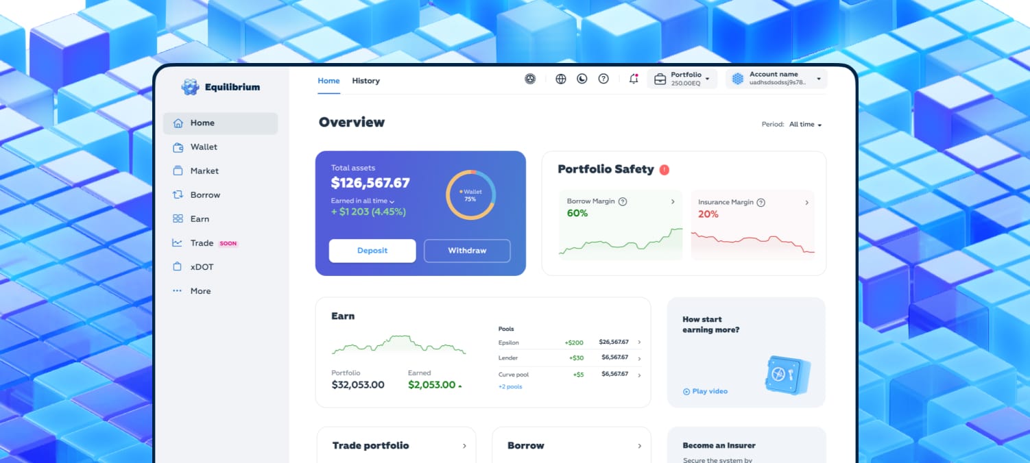 Кейс децентрализованной криптобиржи универсальных инструментов Equilibrium